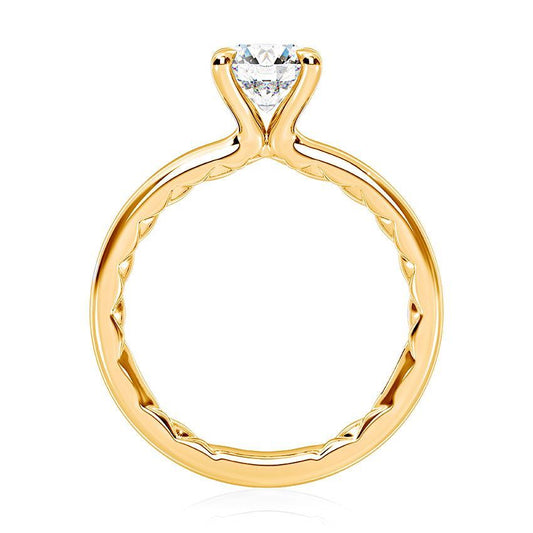 A. Jaffe Solitaire Natural Diamond Semi-Mount Engagement Ring in 14 Karat Yellow Gold