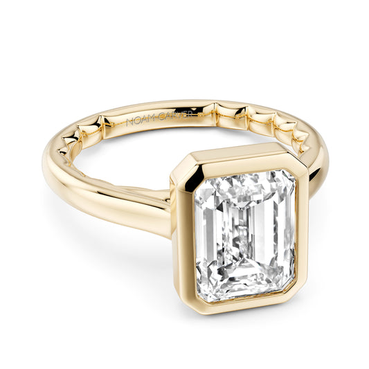 Noam Carver Solitaire Natural Diamond Semi-Mount Engagement Ring in 14 Karat Yellow Gold, Size 6.5
