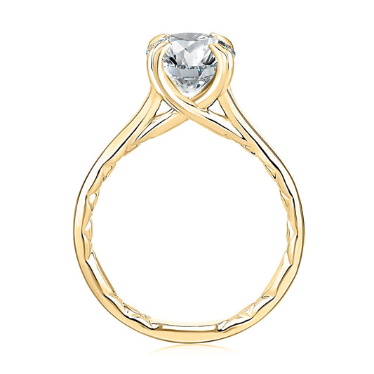 A. Jaffe Natural Diamond Semi-Mount Engagement Ring in 14 Karat White-Yellow-Rose Gold
