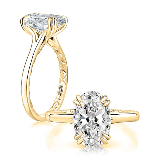 A. Jaffe Natural Diamond Semi-Mount Engagement Ring in 14 Karat White-Yellow-Rose Gold
