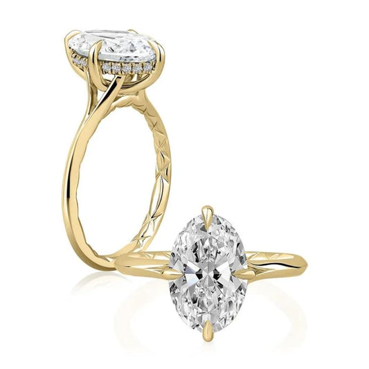 A. Jaffe Natural Diamond Semi-Mount Engagement Ring in 14 Karat White-Yellow-Rose Gold with 0.10ctw Round Diamonds