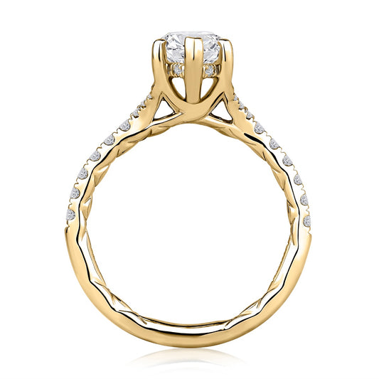 A. Jaffe Natural Diamond Semi-Mount Engagement Ring in 14 Karat White-Yellow-Rose Gold with 0.28ctw Round Diamonds