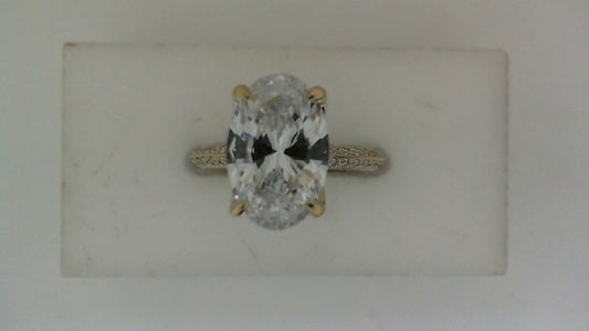 A. Jaffe Side Stone Natural Diamond Semi-Mount Engagement Ring in 14 Karat Yellow Gold with 45 Round Diamonds, Color: G, Clarity: SI1-SI2, totaling 0.25ctw