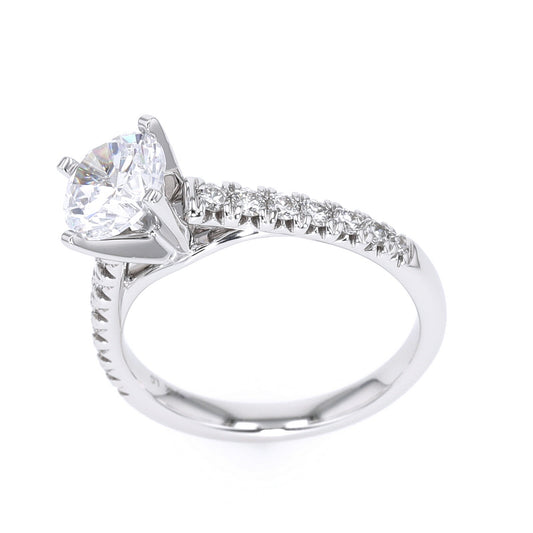 Diamond Accent Lab-Grown Diamond Engagement Ring in 14 Karat White with 0.33ctw G/H VS2-SI1 Round Lab Grown Diamonds