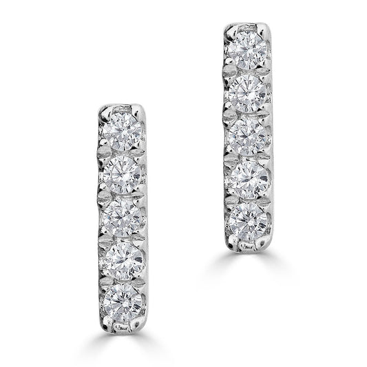 ReMARKable Designs Stud Natural Diamond Earth Mined Diamond Earrings in 14 Karat White Gold with 0.06ctw Round Diamonds