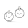 ALOR Stud Natural Diamond Earrings in Stainless Steel Cable - 18 Karat White Grey with 0.07ctw Round Diamond