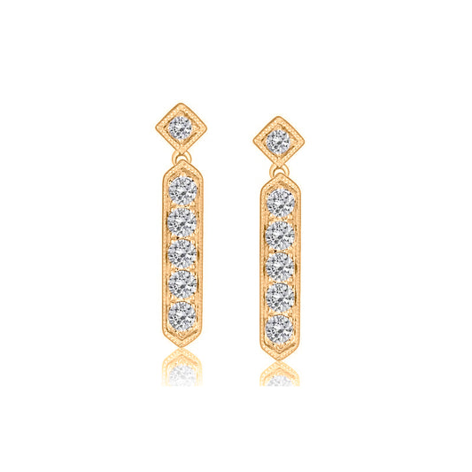 ReMARKable Designs Natural Diamond Earrings in 14 Karat Yellow Gold with 0.20ctw Round Diamonds