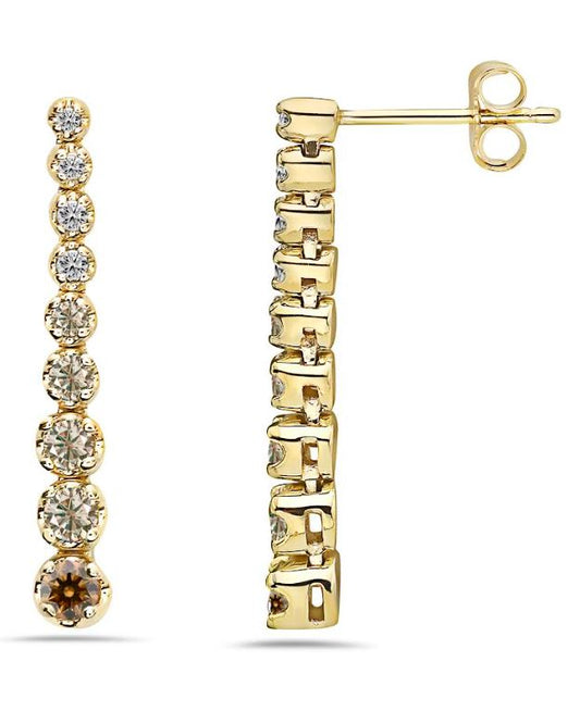 ReMARKable Designs Natural Diamond Dangle Earrings in 14 Karat Yellow Gold with Hinged Snap Closure