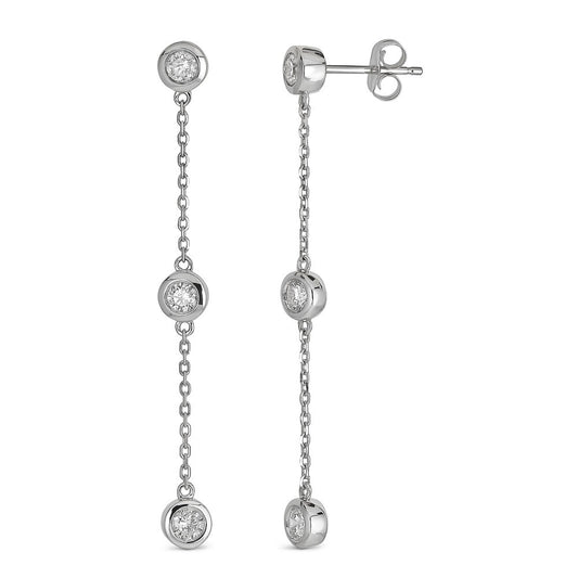 ReMARKable Designs Natural Diamond Earrings in 14 Karat White Gold with 0.76ctw H/I I1 Round Diamonds