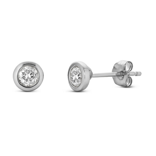 ReMARKable Designs Natural Diamond Earrings in 14 Karat White Gold with 0.25ctw Round Diamonds