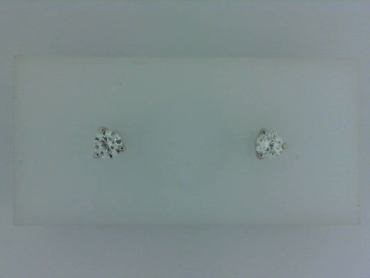 14K white gold diamond stud earrings.