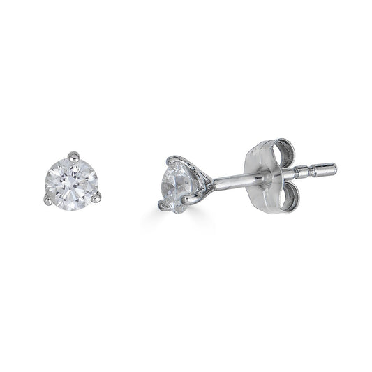 ReMARKable Designs Natural Diamond Stud Earrings in 14 Karat White Gold with 0.33ctw Round Diamonds, Friction Back