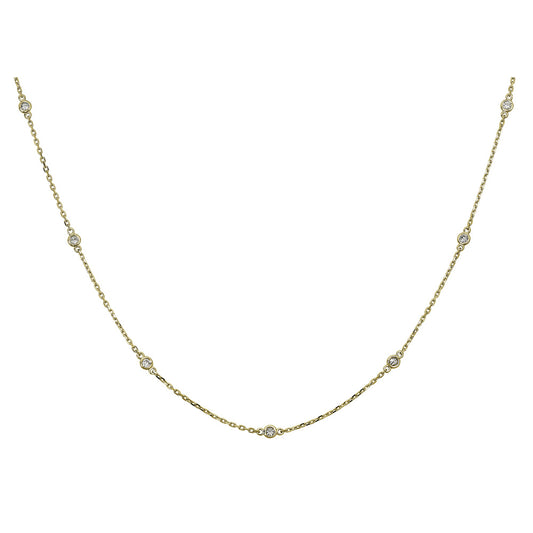 ReMARKable Designs Natural Diamond Earth Mined Necklace in 14 Karat Yellow Gold with 0.52ctw Round Diamonds