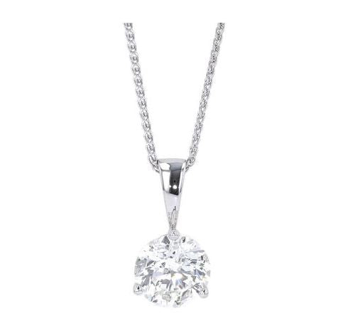 Diamond pendant on white gold chain.