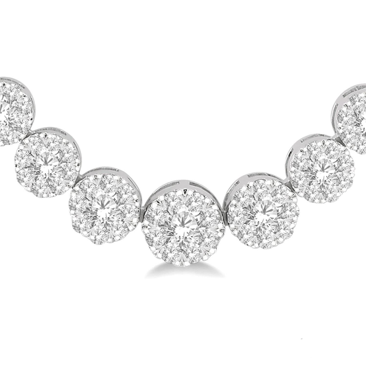 ReMARKable Designs Natural Diamond Necklace in 18 Karat White Gold with 4.75ctw G/H SI1-SI2 Round Diamonds