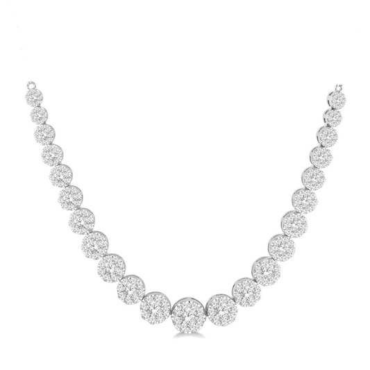 ReMARKable Designs Natural Diamond Necklace in 18 Karat White Gold with 4.75ctw G/H SI1-SI2 Round Diamonds