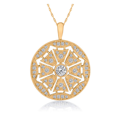 ReMARKable Designs Natural Diamond Necklace in 14 Karat Yellow Gold with 0.50ctw Round Diamonds