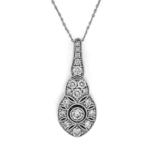 ReMARKable Designs Natural Diamond Necklace in 14 Karat White Gold with 0.75ctw Round Diamonds