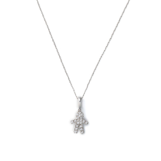 Marks Estate Dept 1 Estate Collection Natural Diamond Necklace in 18 Karat White Gold with 0.25ctw Round Diamonds, Clarity: SI2, Color: I/J