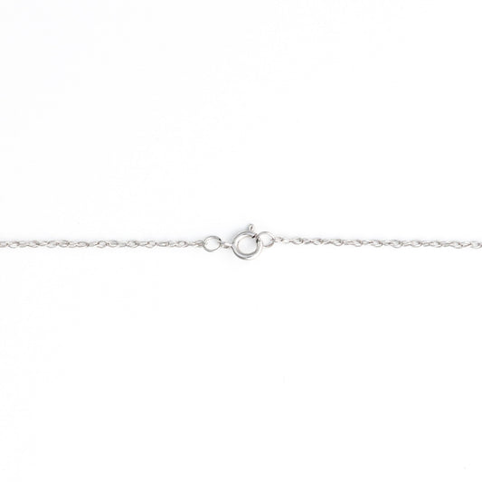 18K white gold necklace with spring clasp.
