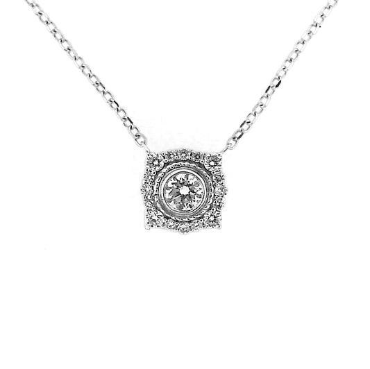 ReMARKable Designs Natural Diamond Necklace in 14 Karat White Gold