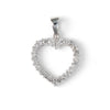 ReMARKable Estate Heart Natural Diamond Necklace in 14 Karat White with 0.50ctw Round Diamonds, Clarity: I2-I3, Color: J/K