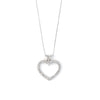 ReMARKable Estate Heart Natural Diamond Necklace in 14 Karat White Gold with 0.91ctw Round Diamonds, Clarity: I1-I2, Color: J/K