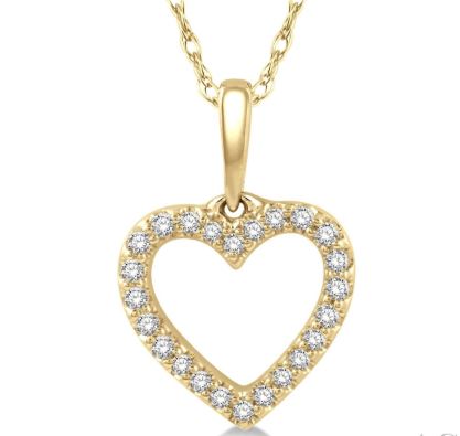 ReMARKable Designs Natural Diamond Necklace in 10 Karat Yellow Gold with 0.10ctw Round Diamonds