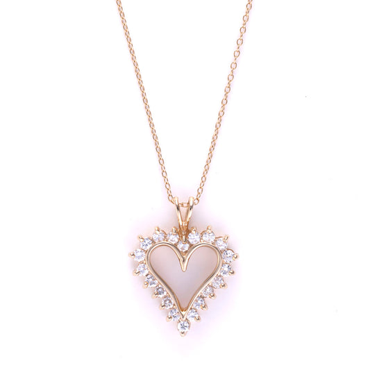 M Estate Collection Natural Diamond Necklace in 14 Karat Yellow with 0.70ctw Round Diamonds
