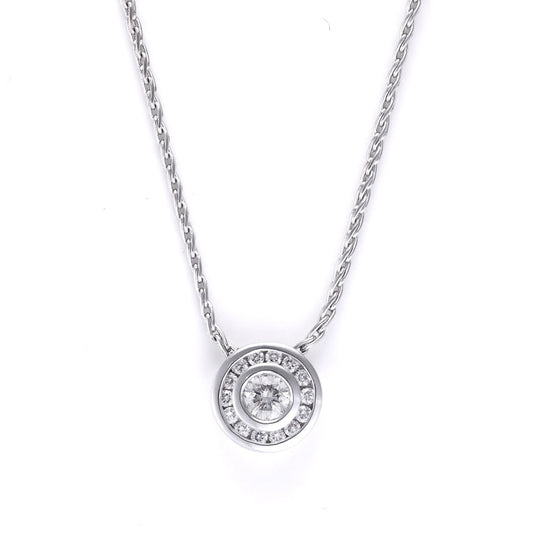 M Estate Collection Natural Diamond Necklace in 14 Karat White with 0.72ctw G I1 Round Diamond