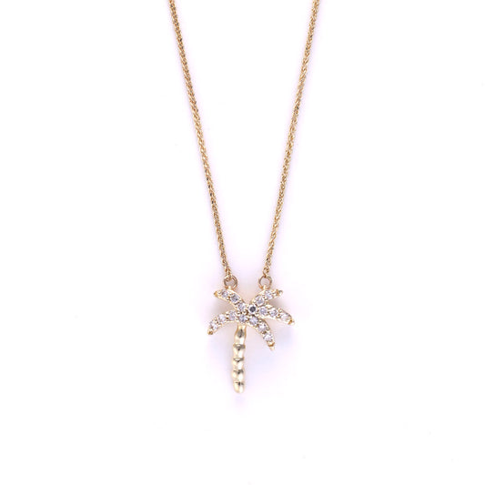 M Estate Collection Natural Diamond Necklace in 14 Karat Yellow with 0.10ctw G/H VS2 Round Diamonds