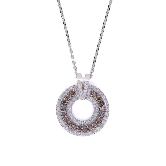 Natural Diamond Necklace in 18 Karat White with 0.45ctw SI2 Round Diamonds