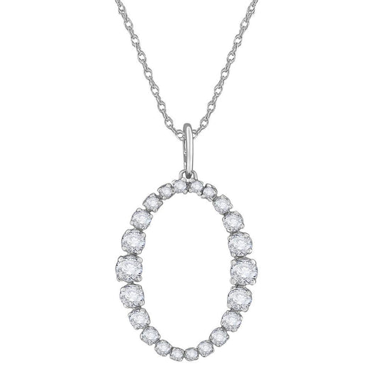 ReMARKable Designs Natural Diamond Heart Necklace in 14 Karat White Gold with 0.10ctw Round Diamonds, Pendant Rope Chain, Spring Ring Clasp