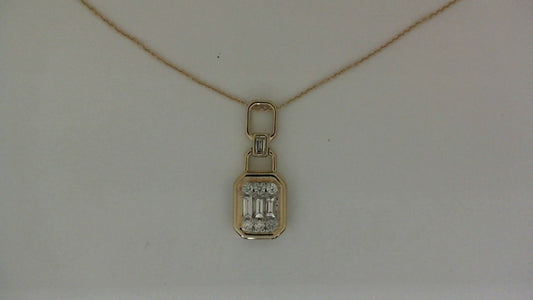ReMARKable Designs Natural Diamond Necklace in 14 Karat Yellow Gold with 0.20ctw Various Shapes Diamonds