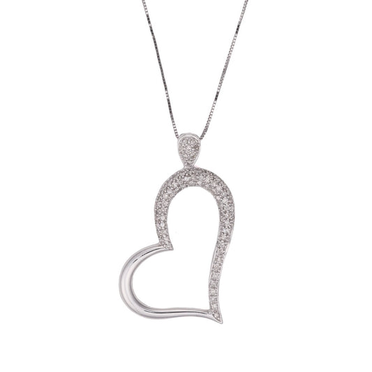 ReMARKable Estate Natural Diamond Necklace in 14 Karat White Gold with 0.56ctw K/L SI1-SI2 Round Diamonds