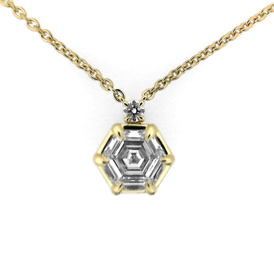 Lab-Grown Diamond Necklace in 14 Karat Yellow with 1.00ctw Unique Lab Grown Diamond