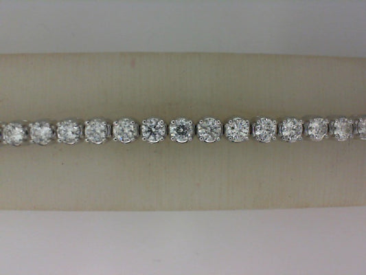 Marks 89 ReMARKable Designs Natural Diamond Bracelet in 14 Karat White Gold with 5.93ctw Round Diamonds, Clarity: I1, Color: H/I