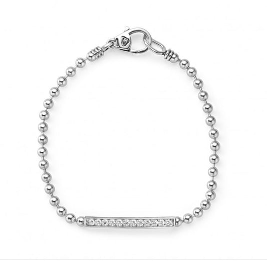 LAGOS Caviar Spark Collection Natural Diamond Bracelet in Sterling Silver with 0.30ctw Round Diamonds, Clarity: SI2, Color: G/H