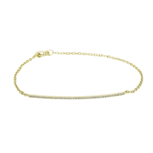 ReMARKable Designs Natural Diamond Bracelet in 14 Karat Yellow Gold with 0.10ctw Round Diamonds, Lobster Claw Clasp