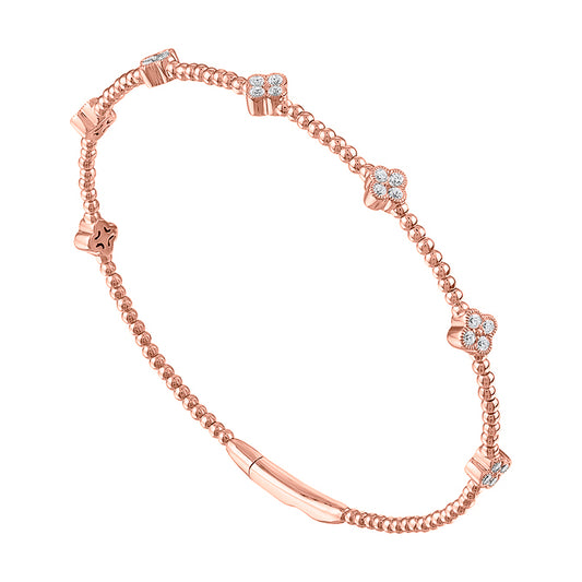 ReMARKable Designs. Natural Diamond Bracelet in 14 Karat Rose Gold with 0.70ctw Round Diamonds