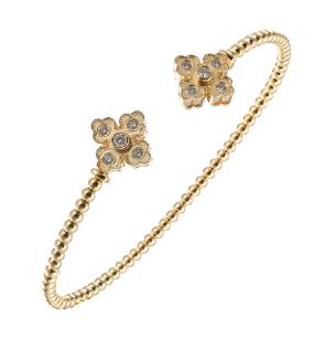 ReMARKable Designs Natural Diamond Bangle Bracelet in 14 Karat Yellow Gold with 0.24ctw Round Diamonds