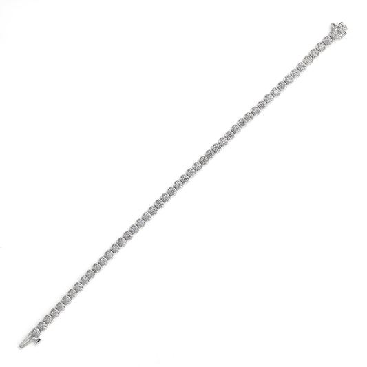 Marks 89 ReMARKable Designs Natural Diamond Bracelet in 14 Karat White Gold with 4.99ctw Round Diamonds, Clarity: I1, Color: H/I
