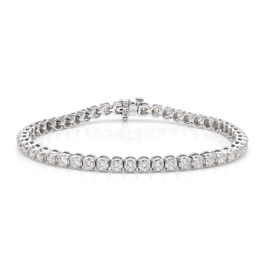 Marks 89 ReMARKable Designs Natural Diamond Bracelet in 14 Karat White Gold with 4.99ctw Round Diamonds, Clarity: I1, Color: H/I