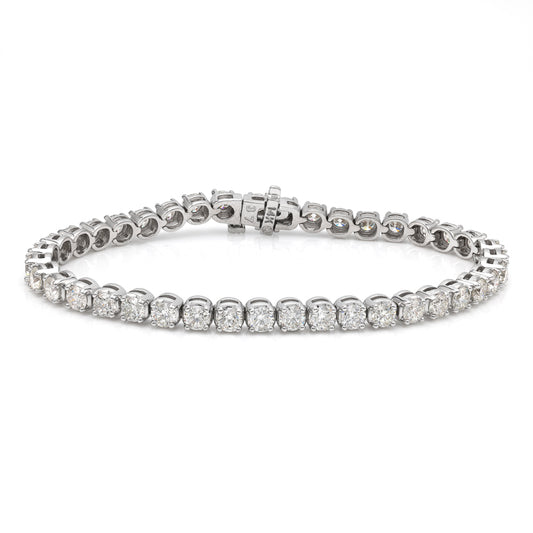 Marks 89 ReMARKable Designs Natural Diamond Bracelet in 14 Karat White Gold with 8.05ctw Round Diamonds, Clarity: I1, Color: H/I
