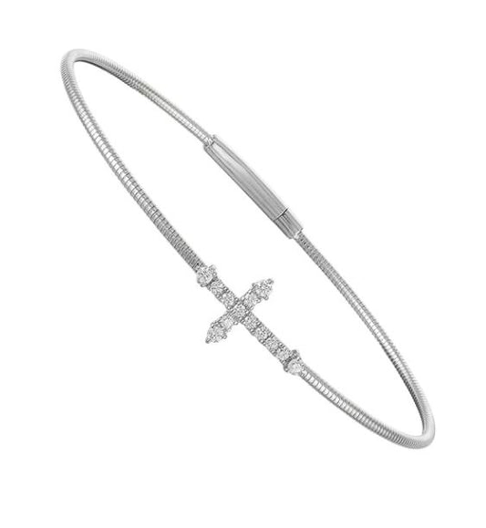 ReMARKable Designs. Natural Diamond Ladies Bracelet in 14 Karat White Gold