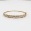 ReMARKable Estate Natural Diamond Bangle Bracelet in 14 Karat Yellow Gold with 0.91ctw G/H I1-I2 Round Diamonds