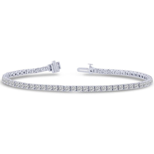 ReMARKable Designs Natural Diamond Bracelet in 14 Karat White Gold with 5.00ctw Round Diamonds