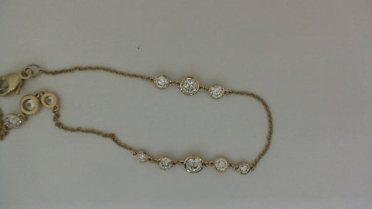 ReMARKable Designs Natural Diamond Bracelet in 14 Karat Yellow Gold with 0.95ctw Round Diamonds