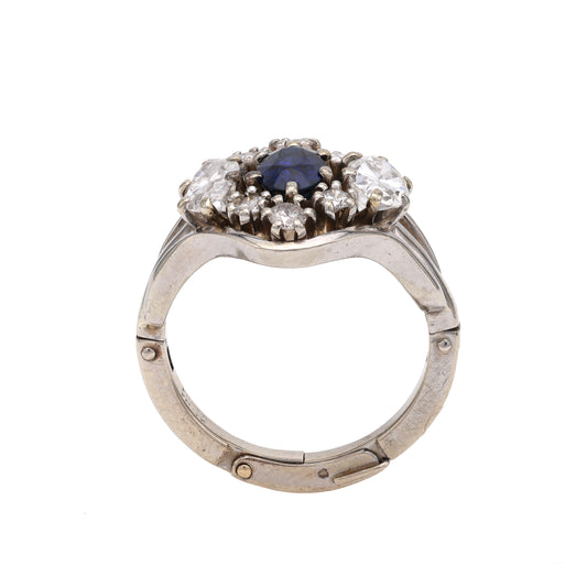 ReMARKable Estate Collection Color Gemstone Ring in 14 Karat White Gold with 1 Oval Violetish Blue Sapphire 0.70ctw 6.34mm