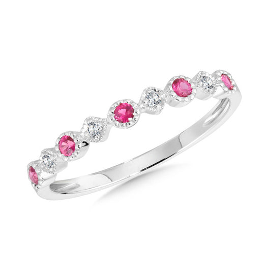 ReMARKable Designs Ruby Band in 14 Karat White Gold with 0.18ctw Round Rubies